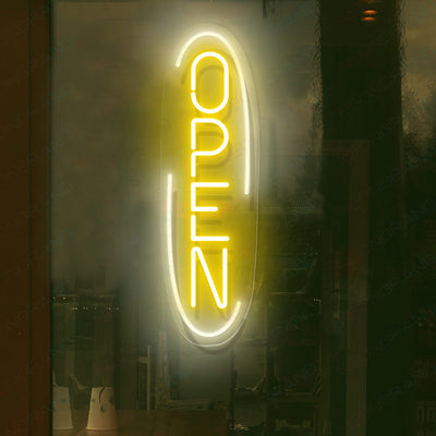 Vertical Neon Open Sign Business Neon Led Light yellow