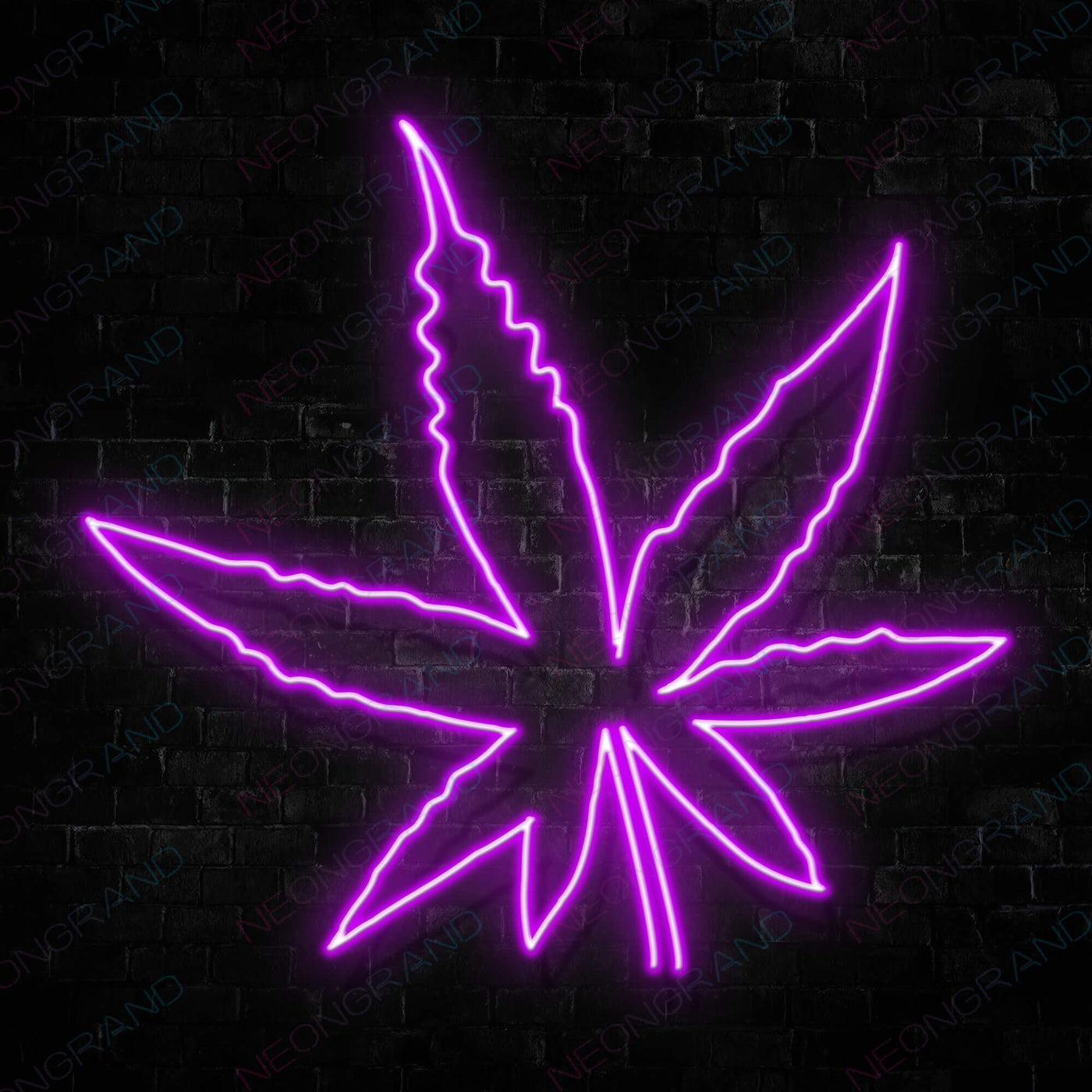 Weed Neon Sign Marijuana Leaf Purple