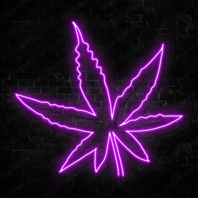 Weed Neon Sign Marijuana Leaf Purple
