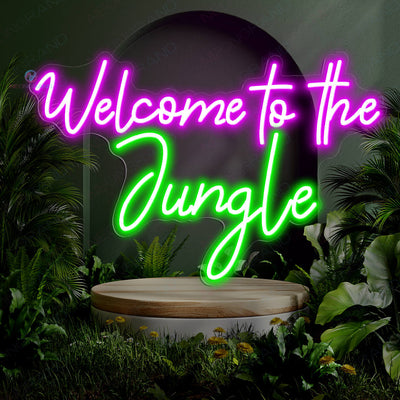 Welcome To The Jungle Neon Sign Tropical Led Light purple