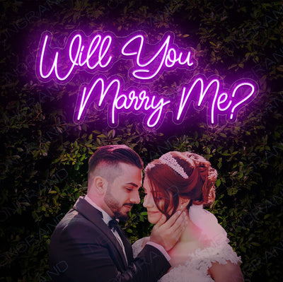 Will You Marry Me Neon Sign Led Light Purple