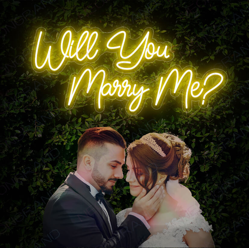 Will You Marry Me Neon Sign Led Light Yellow