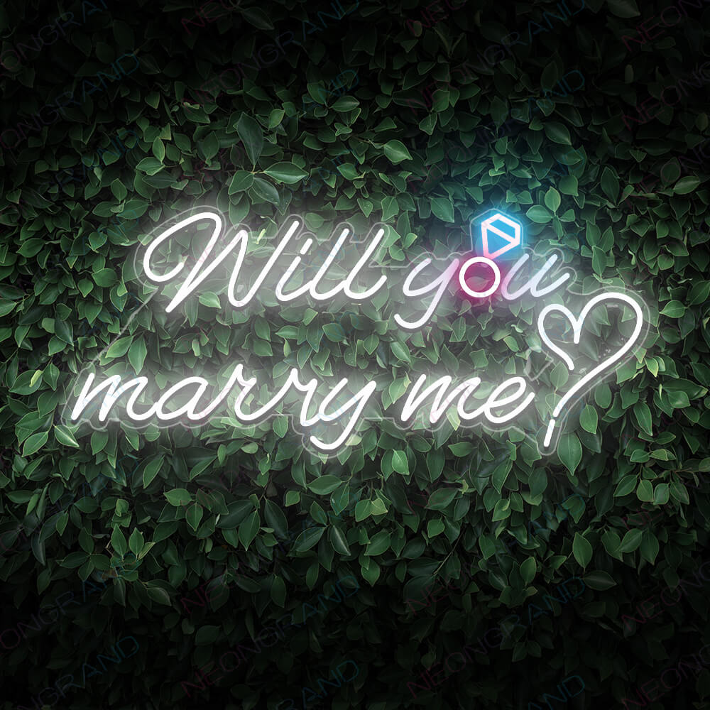 Will You Marry Me Wedding Led Neon Sign white