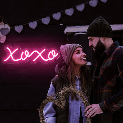 XOXO Neon Sign Hugs And Kisses Love Led Light pink wm2