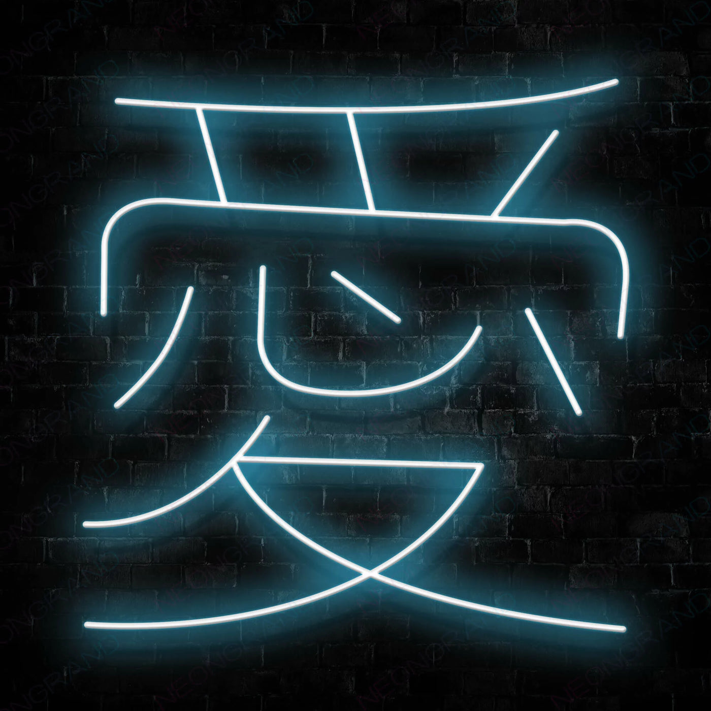 japanese neon sign Light Blue