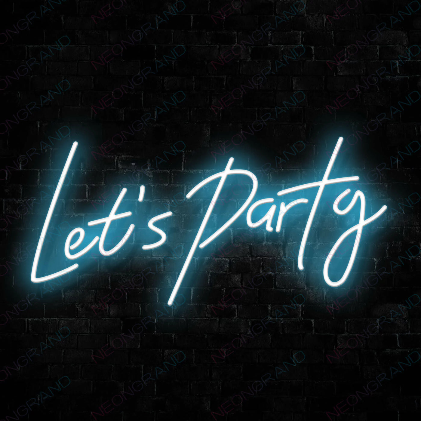 Let's Party Neon Sign Led Light SkyBlue