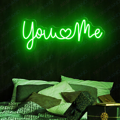 You And Me Neon Sign Love Led Light green wm