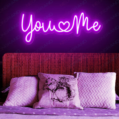 You And Me Neon Sign Love Led Light purple wm