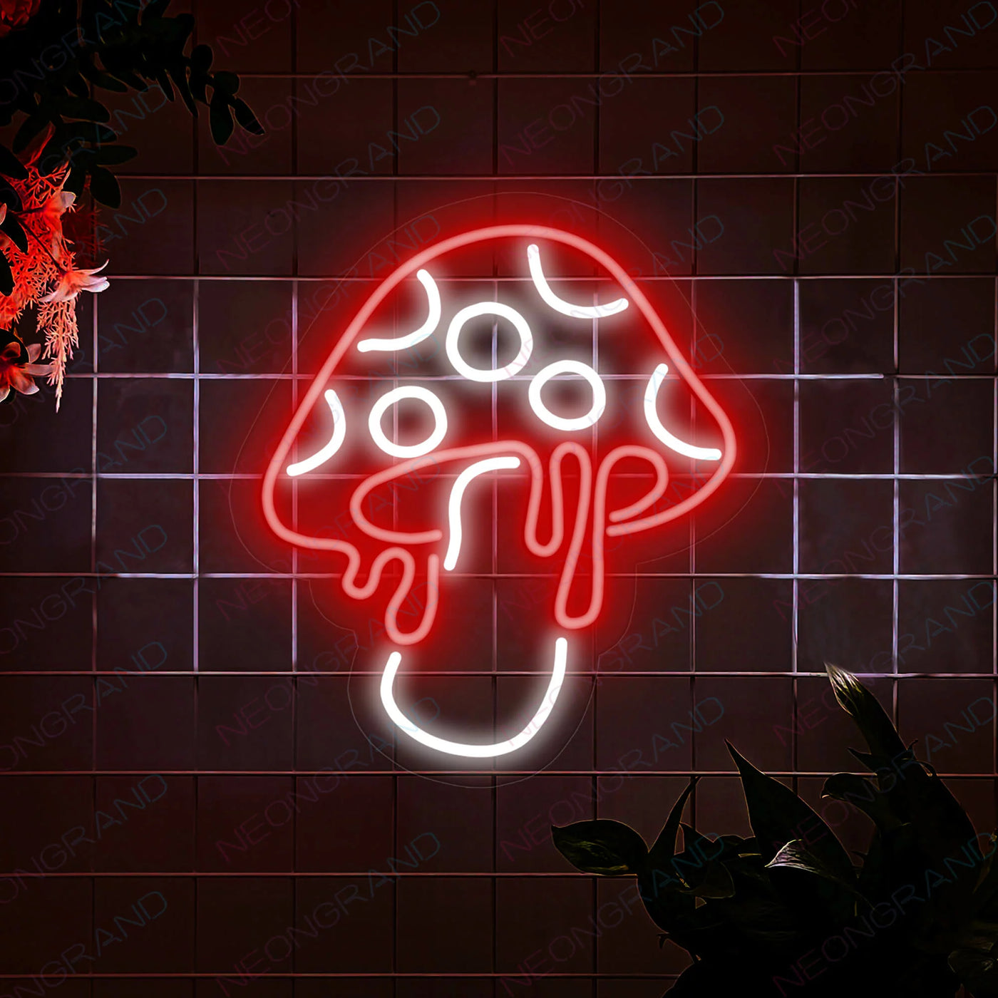 Neon Mushroom Sign Funny Led Lights Red