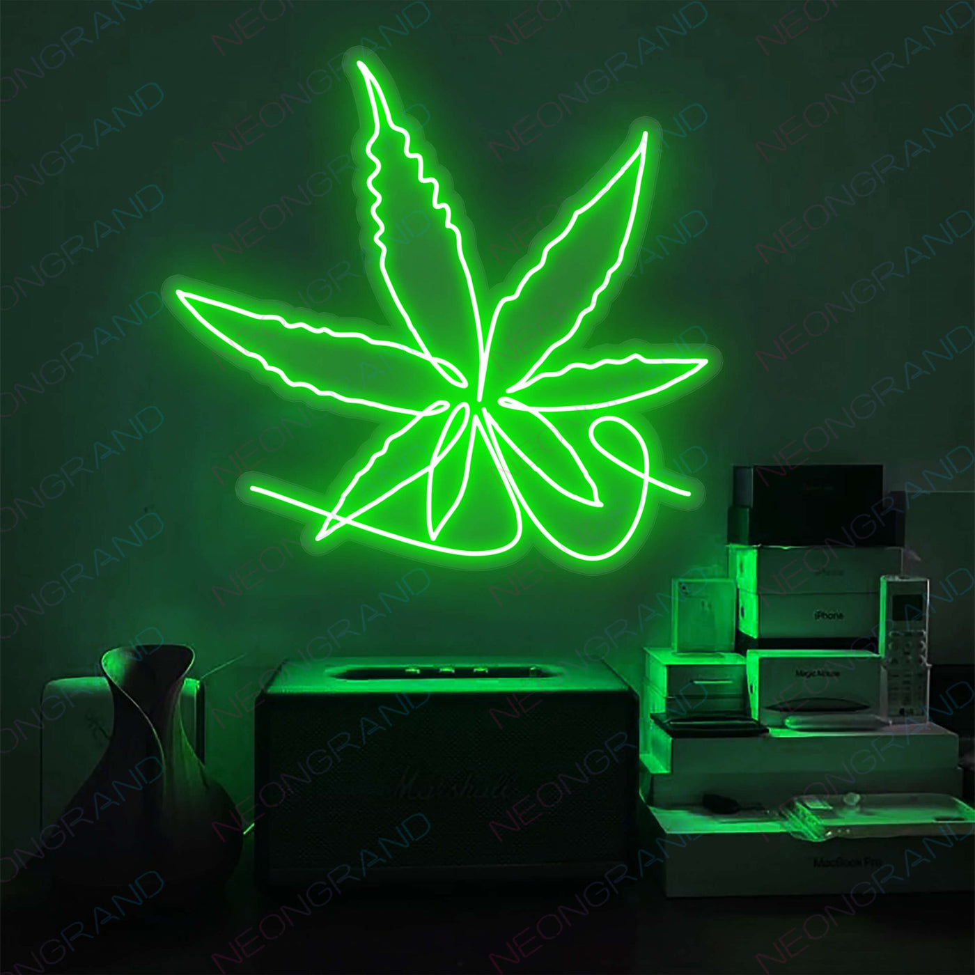 Marijuana Neon Sign Weed Leaf Led Light Green