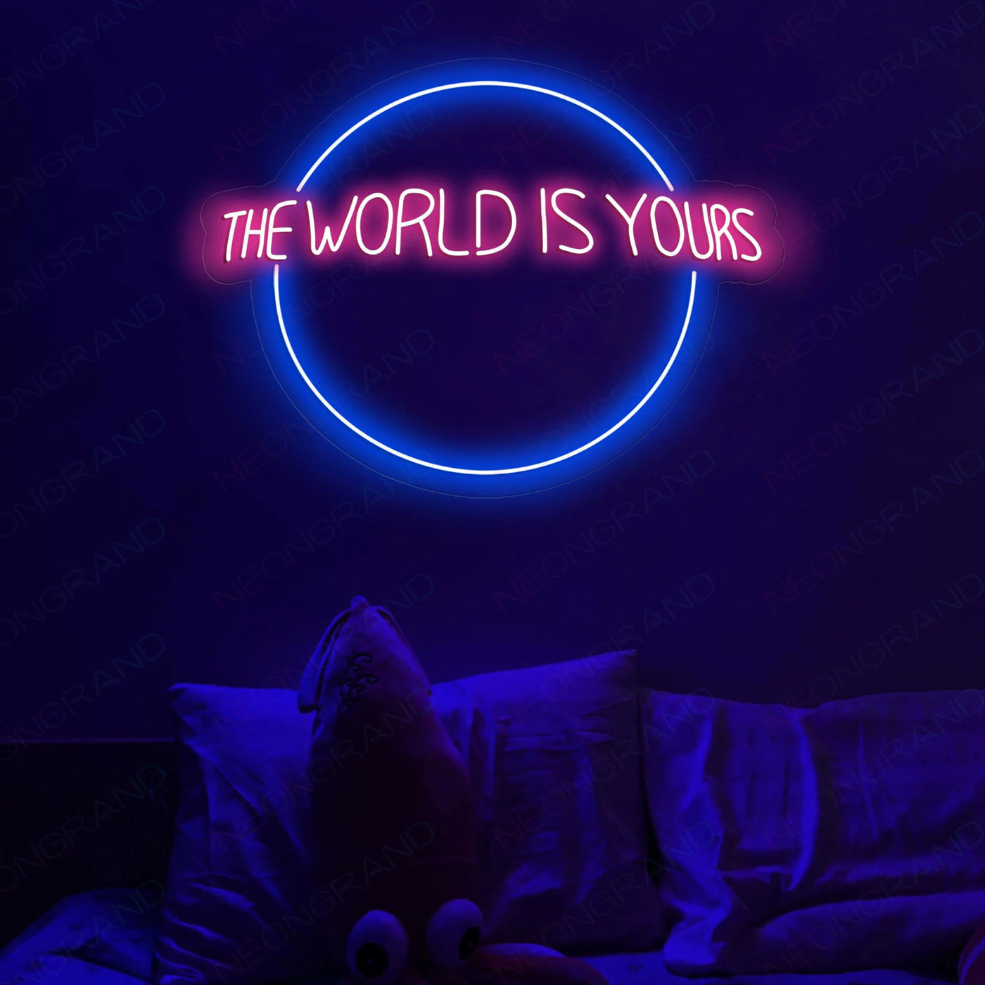 The World Is Yours Neon Sign 1 ELECTRIC BLUE NEON BLUE AESTHETIC