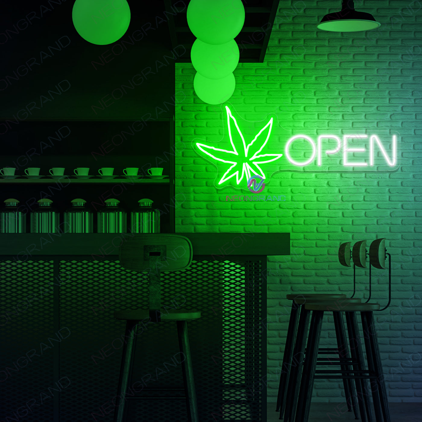 Open Weed Neon Sign Cannabis Led Light white