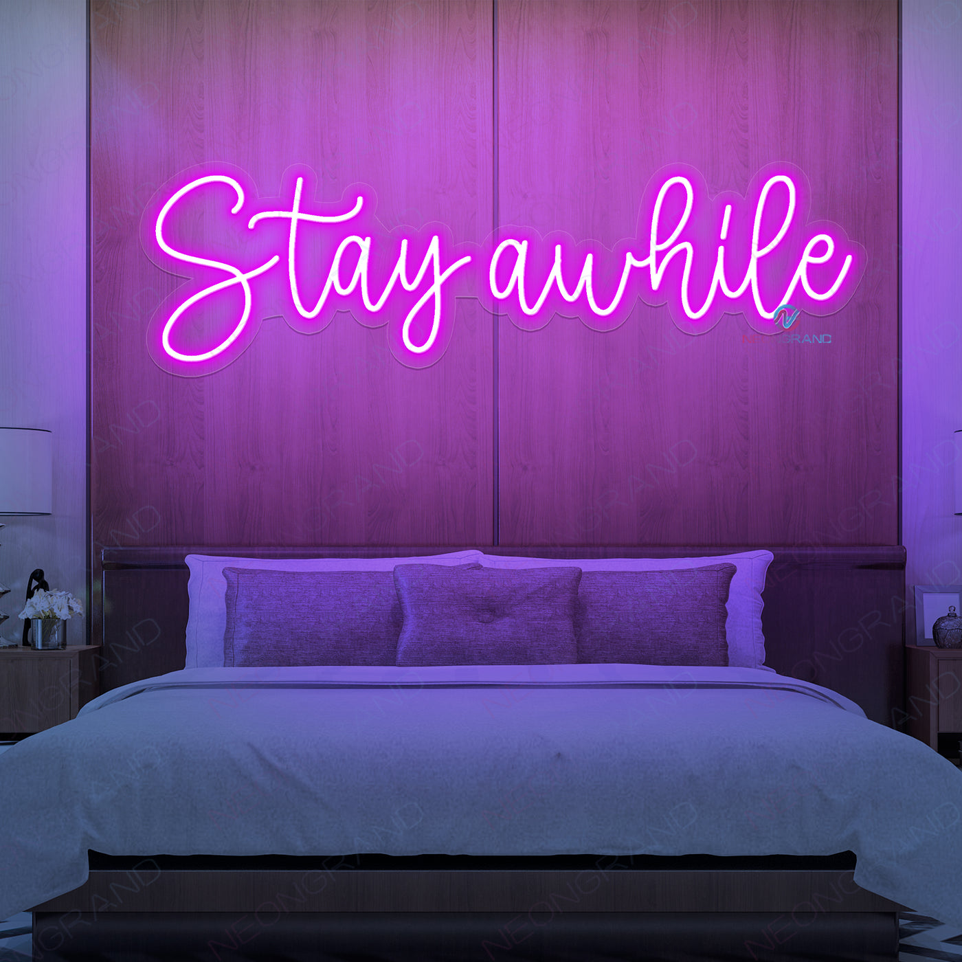 Stay Awhile Neon Sign Led Word Light