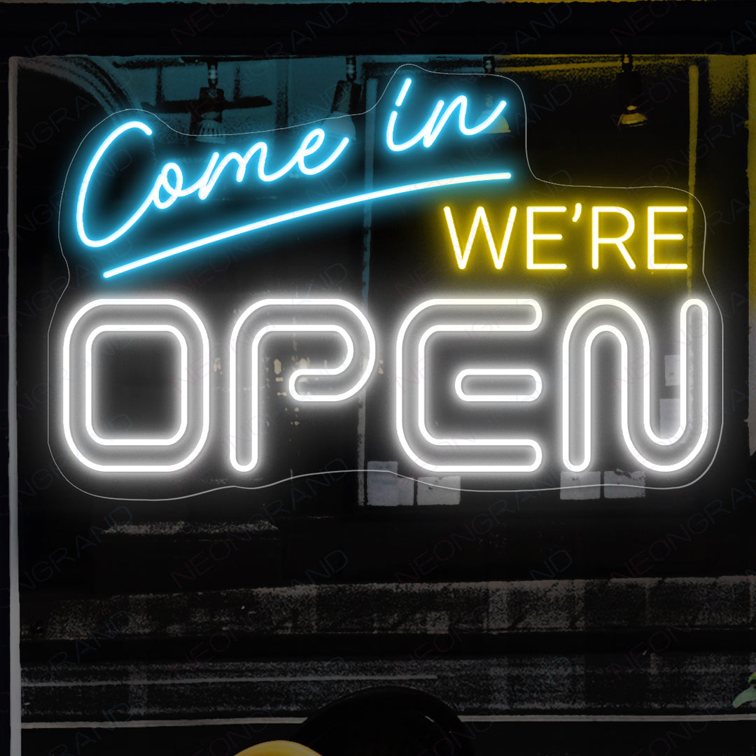 Open Neon Sign Come In We're Open Led Light - NeonGrand
