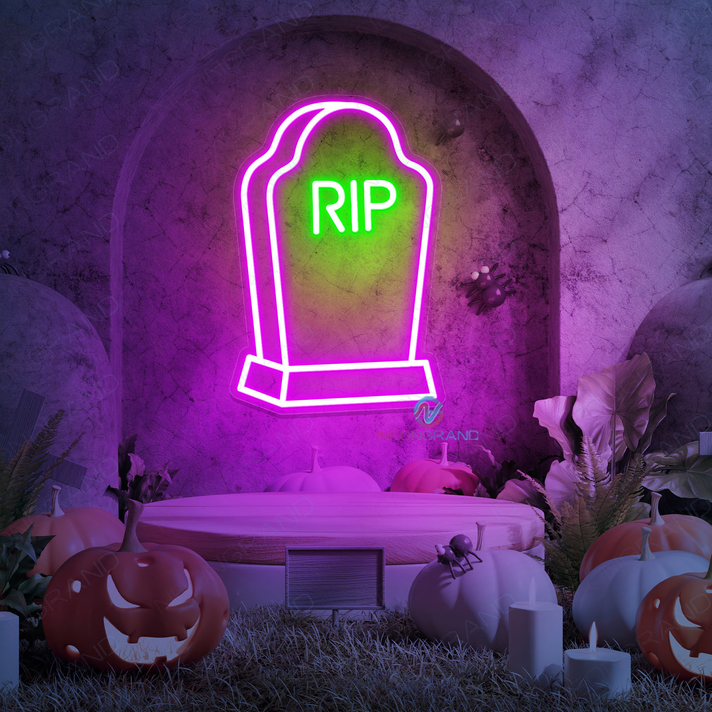 Neon Sign Graveyard Tomb Halloween Led Light