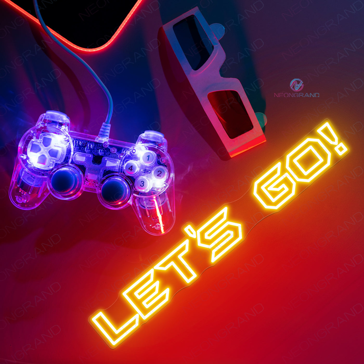 Let's Go Neon Game Sign Led Light