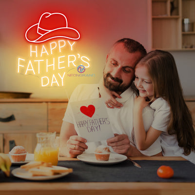Happy Fathers Day Neon Sign Led Light light yellow