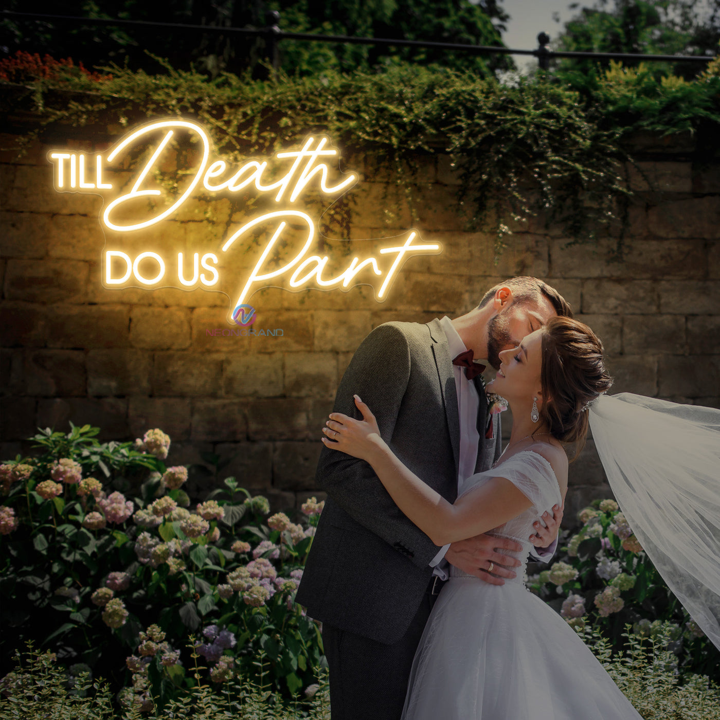 Til Death Do Us Part Neon Sign Wedding Led Light light yellow
