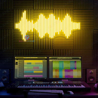Sound Wave Neon Sign Music Led Light yellow