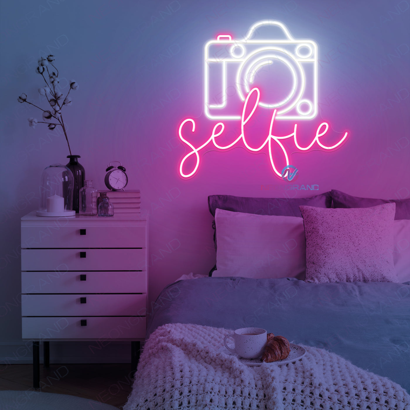Selfie Neon Sign Camera Led Light pink
