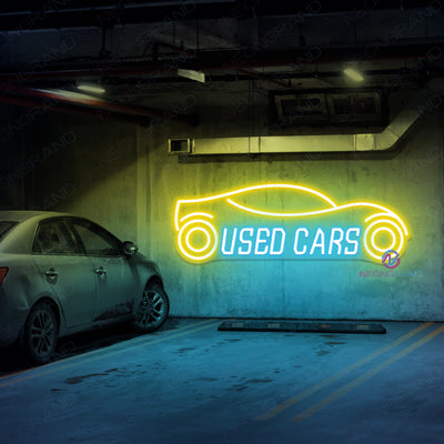 Used Cars Neon Signs Man Cave Led Light light yellow