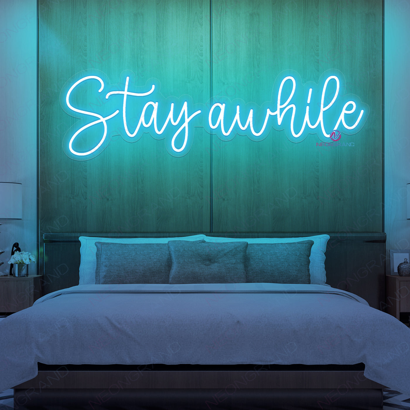 Stay Awhile Neon Sign Led Word Light