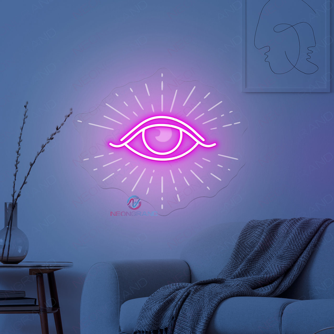 Eye Neon Sign 3D-Engraving Psychic LED Light