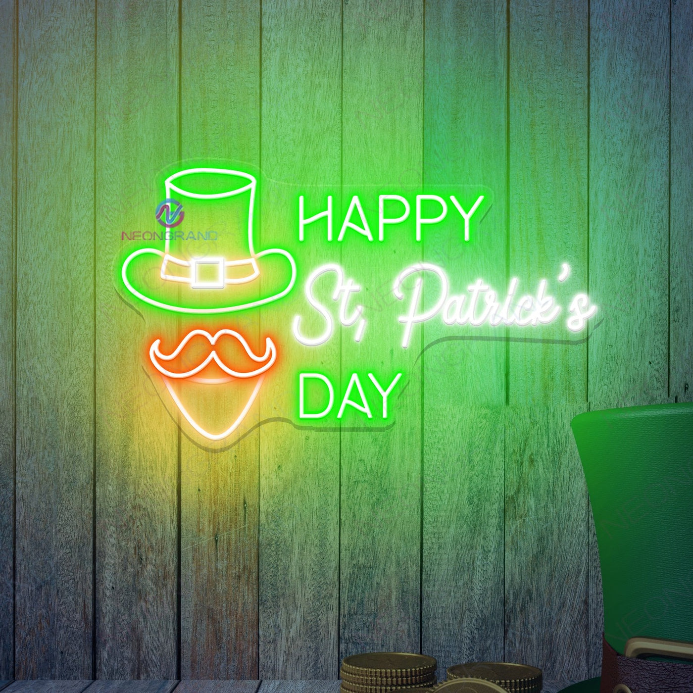 Neon Happy St. Patrick’s Day Sign Led Light