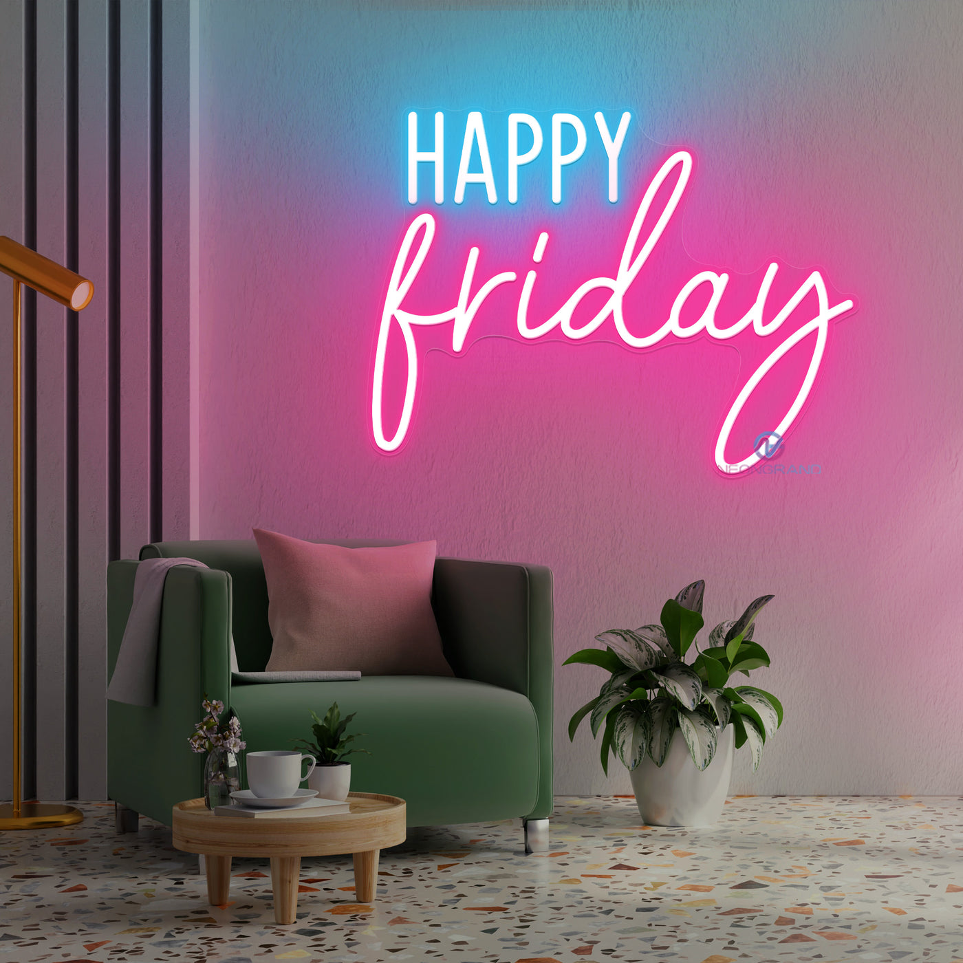 Happy Friday Neon Sign Led Light pink