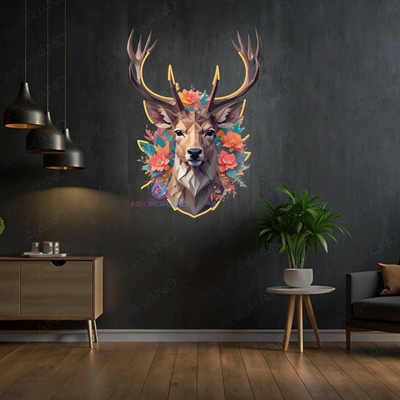 Deer Artwork Neon Sign Living Led Light