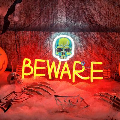 Beware Neon Sign Led Halloween Light 1