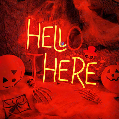 Hello There Neon Sign Hell Here Halloween Led Light