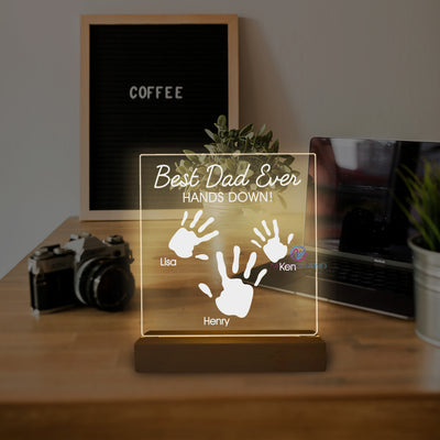 Personalized Best Dad Ever Sign RGB Father's Day Light