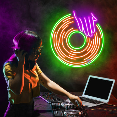 DJ Neon Sign Music Led Light dark orange