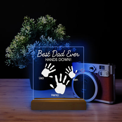 Personalized Best Dad Ever Sign RGB Father's Day Light