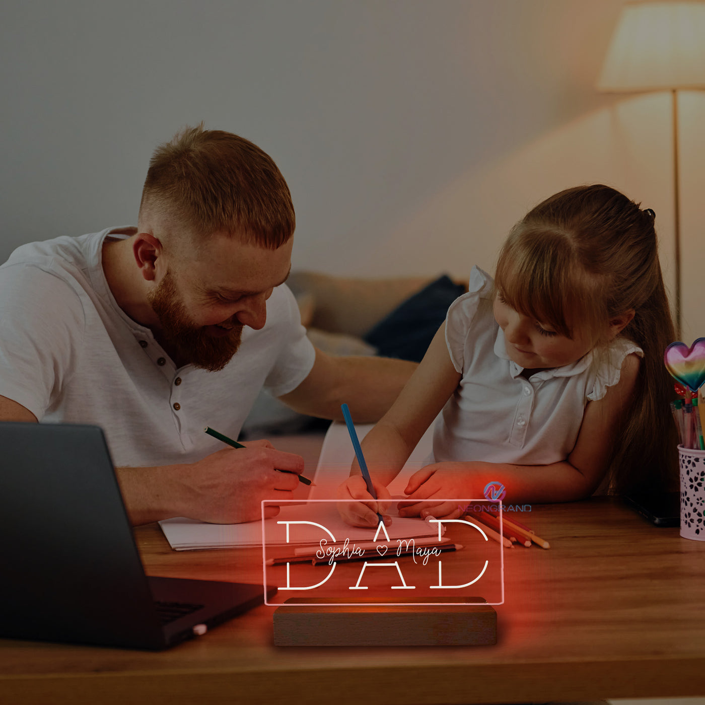 Custom Dad RGB Sign Father's Day Gift Led Light