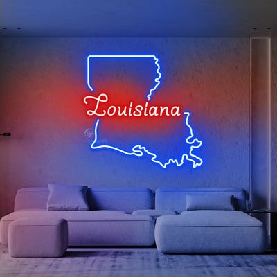 Louisiana Neon Sign Led Light blue