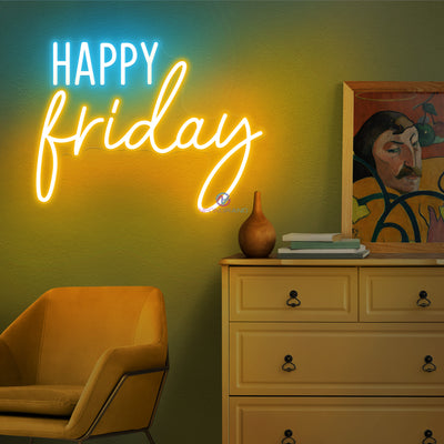 Happy Friday Neon Sign Led Light orange