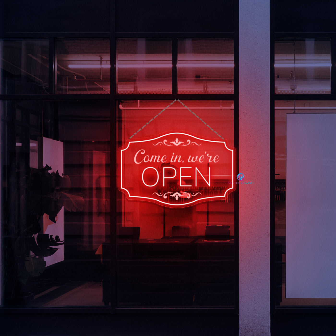 Come In We're Open Neon Sign Engraved Business Led Light