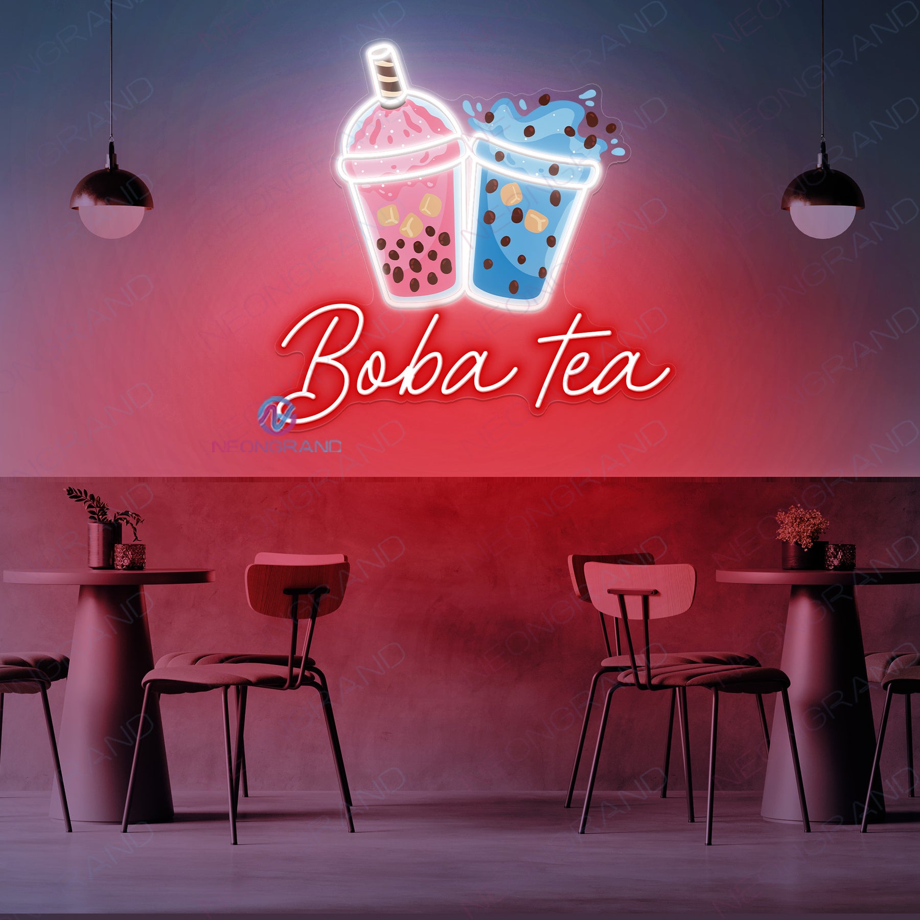 Neon Boba Tea Light Bubble Tea Led Sign - NeonGrand