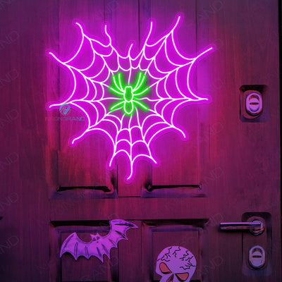 Spider Web Lights Led Neon Halloween Sign violet