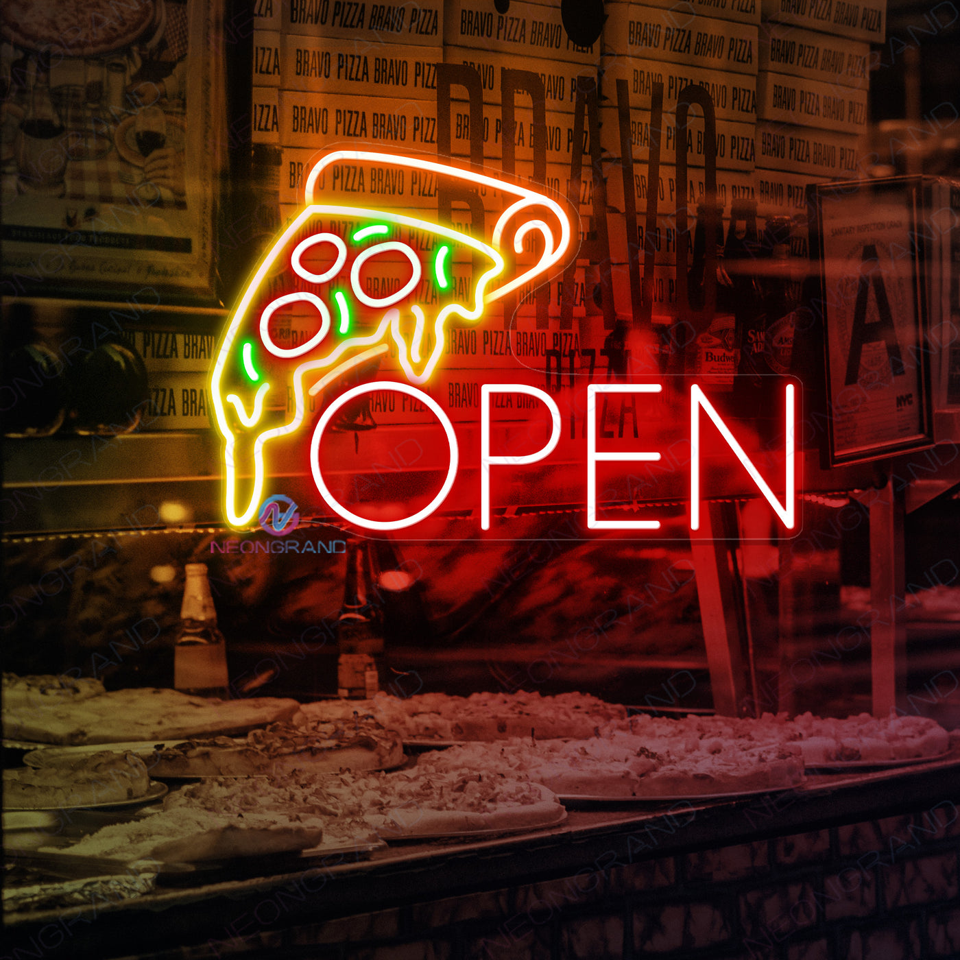 Pizza Open Neon Sign Led Light