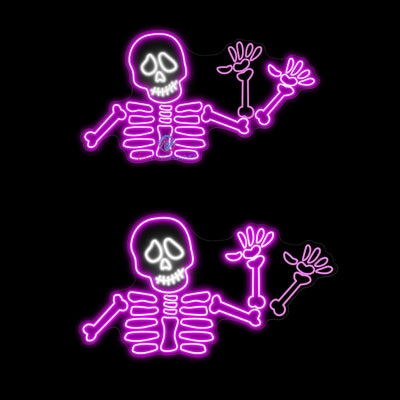 Waving Skeleton Neon Sign Halloween Led Light