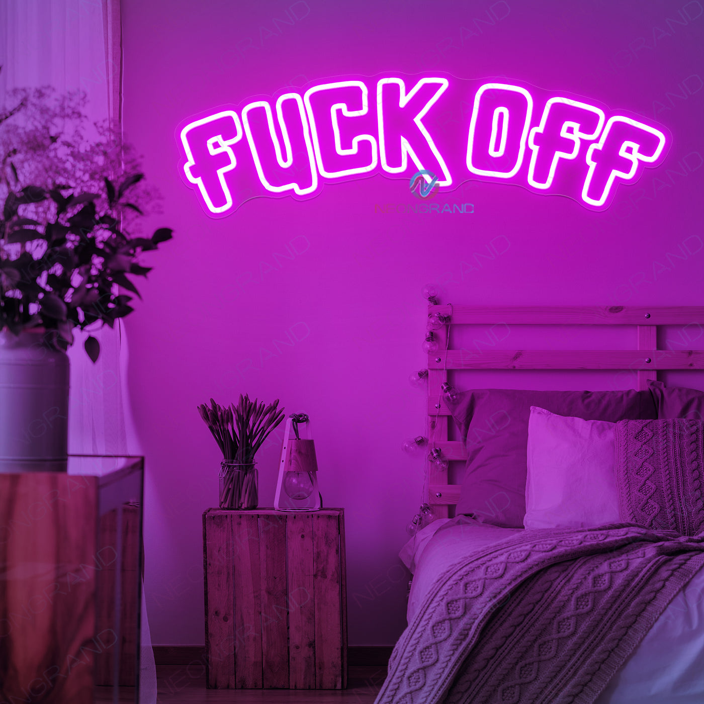 Fuck Off Neon Sign Led Light Man Cave Neon Sign violet