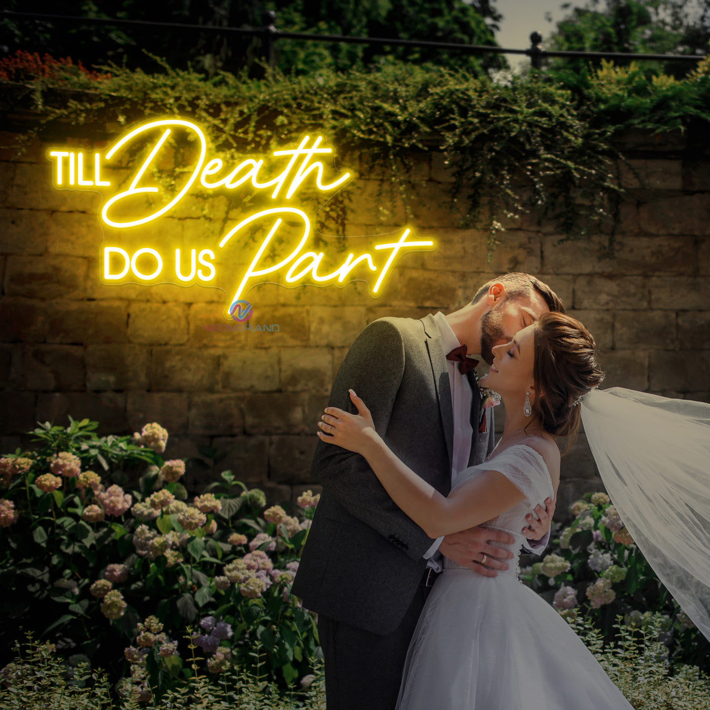 Til Death Do Us Part Neon Sign Wedding Led Light yellow