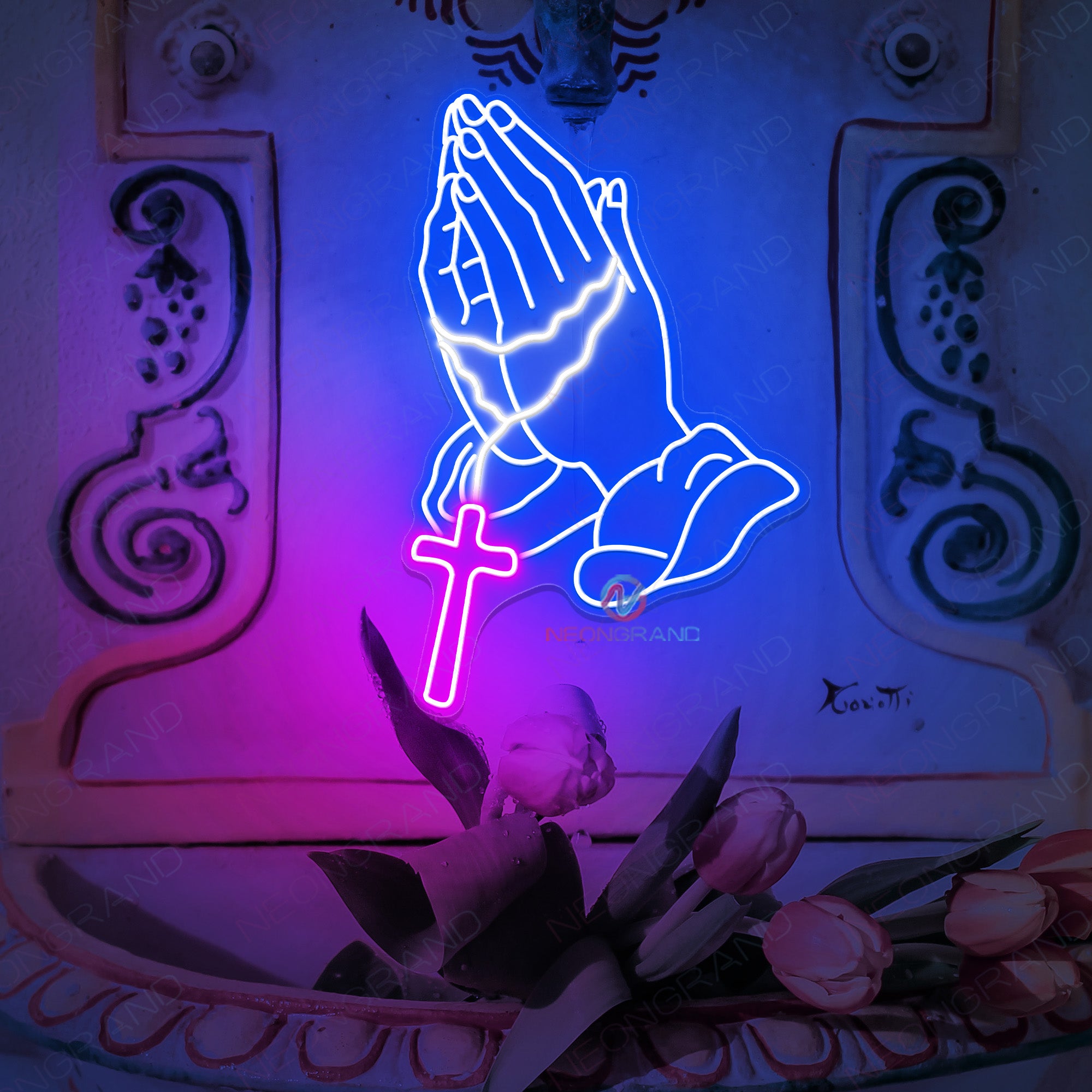 Praying Hand Neon Sign Christian Led Light - NeonGrand