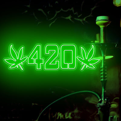 420 Neon Sign Cannabis Leaf Weed Led Light