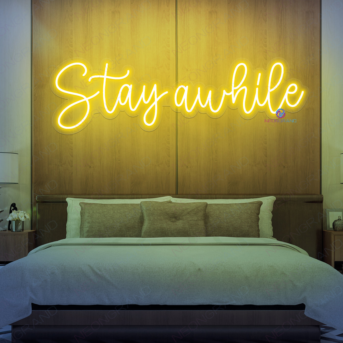 Stay Awhile Neon Sign Led Word Light