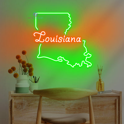 Louisiana Neon Sign Led Light green