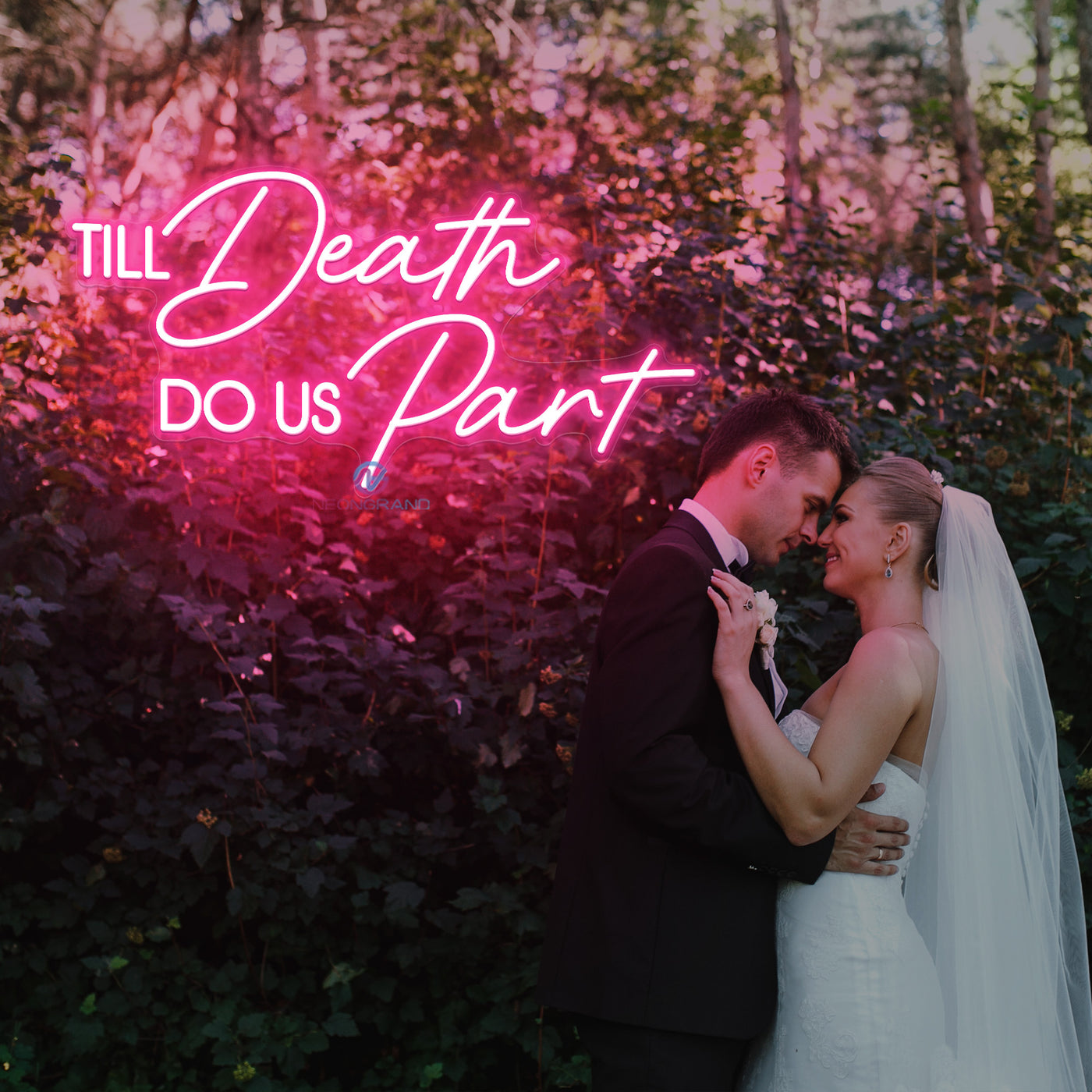 Til Death Do Us Part Neon Sign Wedding Led Light pink